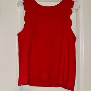 Monteau Vibrant Red Sleeveless Top